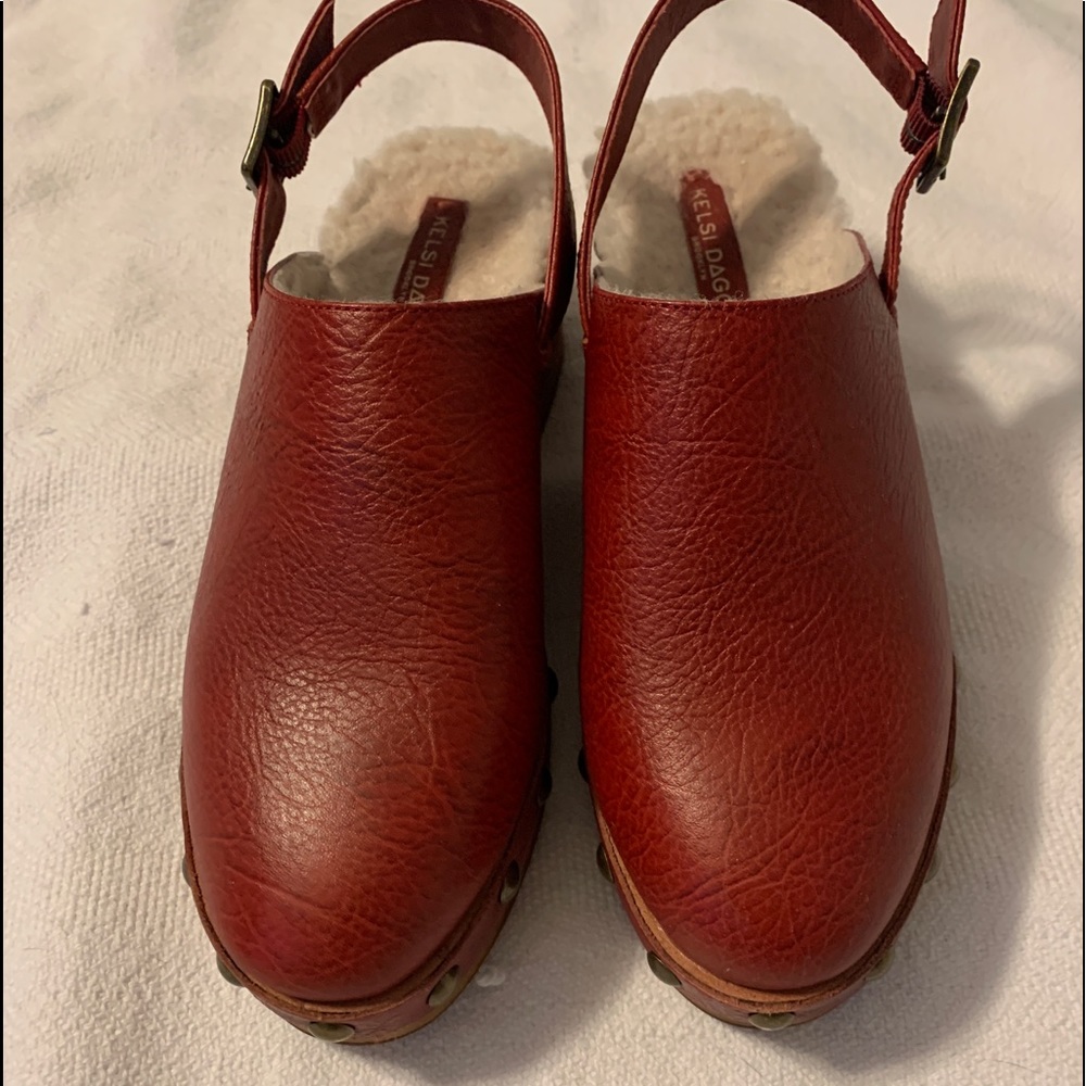 Kelsi Dagger Red Leather Mules